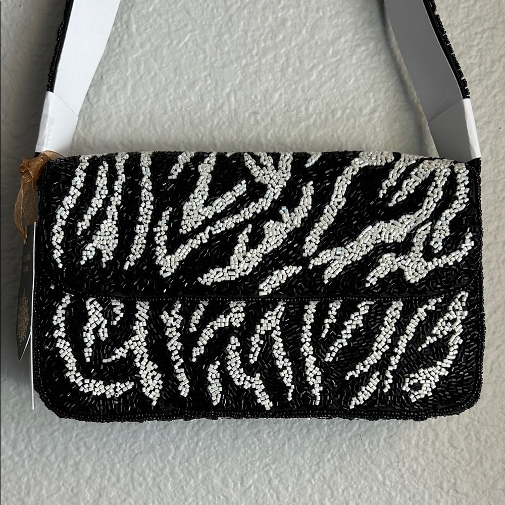 “From India to You” Zebra Beaded Shoulder Bag - (Viral TJ Maxx / Marshall’s Bag) - Picture 2 of 5